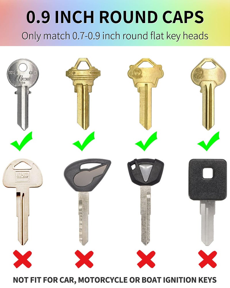 Uniclife 36 Pack 0.9 Inch Round Key Caps Covers Key Identifiers Protectors for Small Regular Round Flat House Keys (Not Suitable for Square or Odd-Shaped Keys), 9 Colors - Image 4